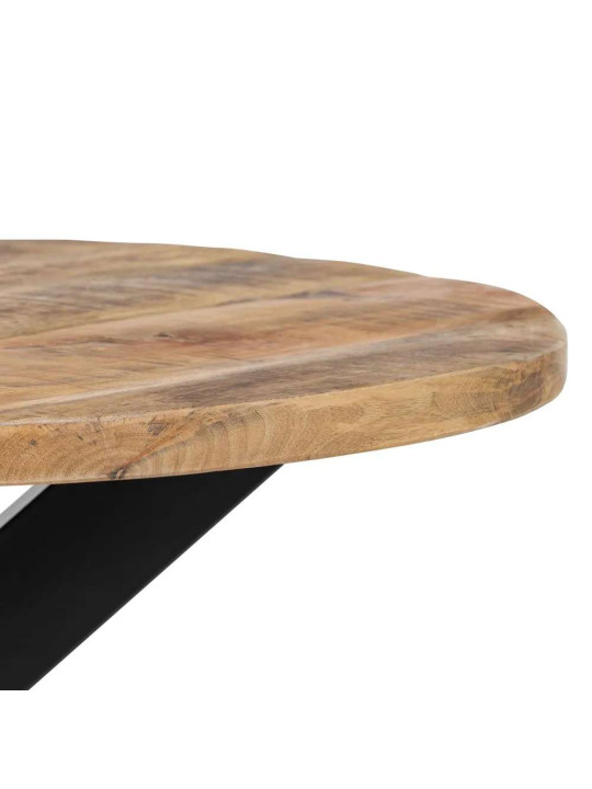 Table basse en bois manguier et piètement croisé