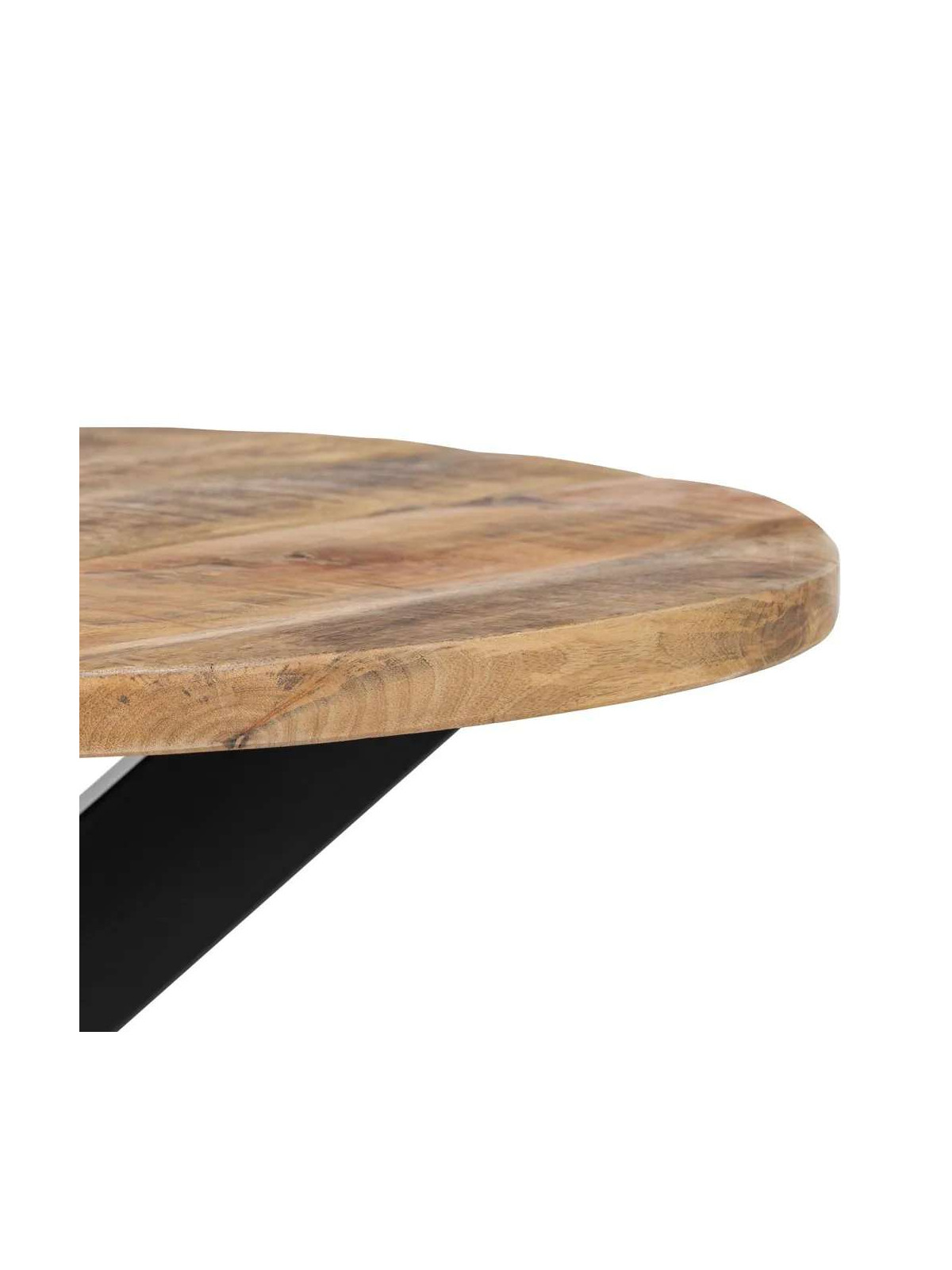 Table basse en bois manguier et piètement croisé