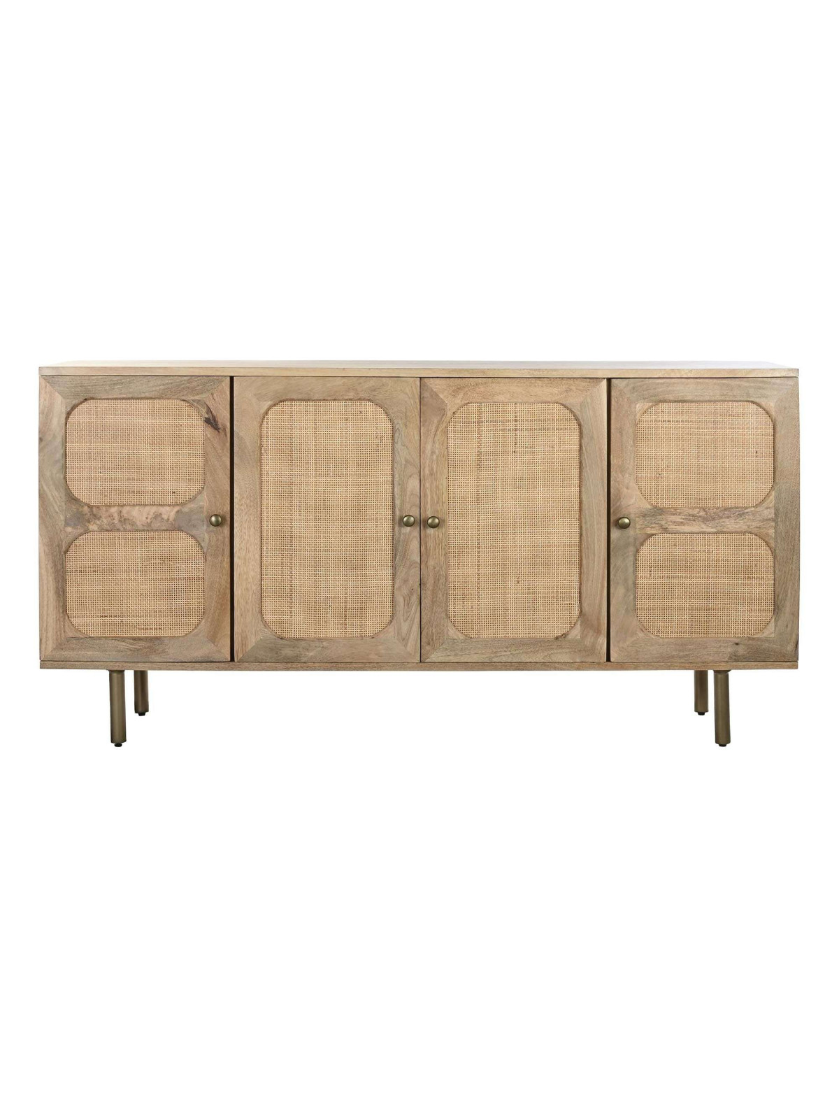 Buffet Almeida bois de manguier et cannage en rotin