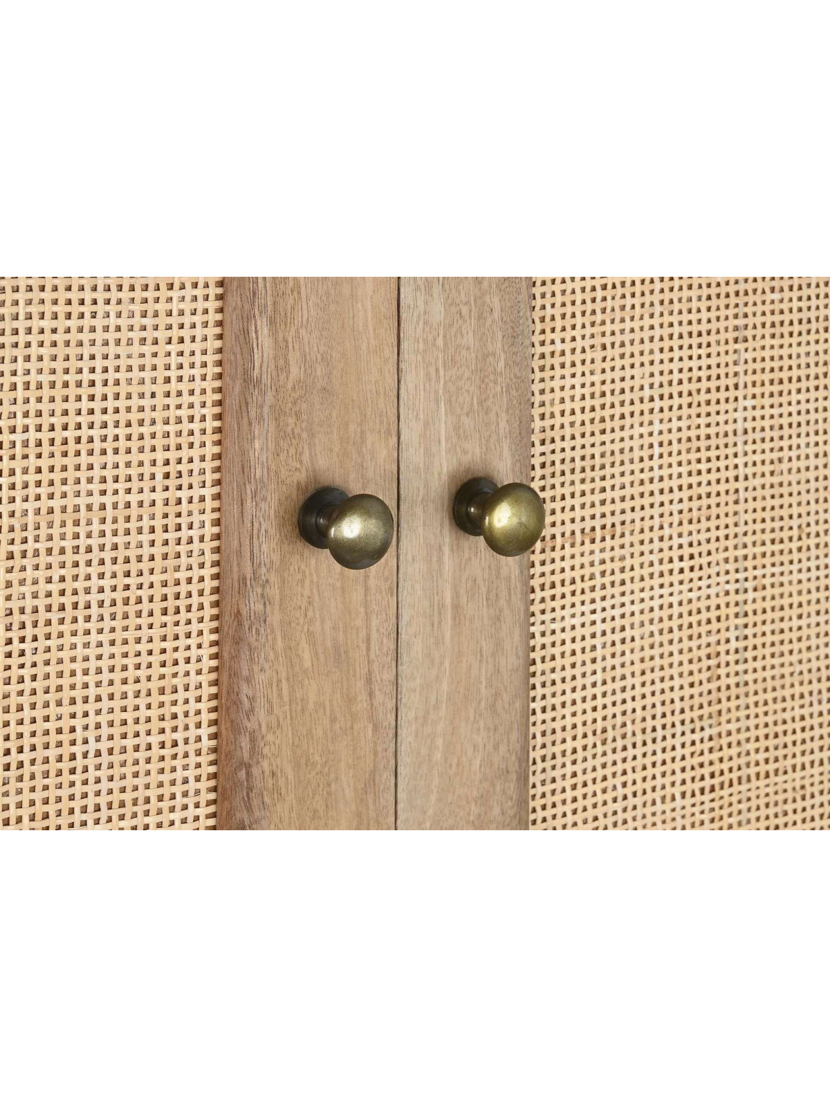 Armoire Weaving - Bois de Manguier Naturel et Rotin