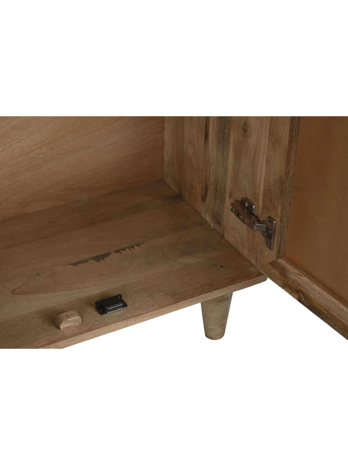 Buffet 4 portes Almeida bois de manguier et cannage en rotin