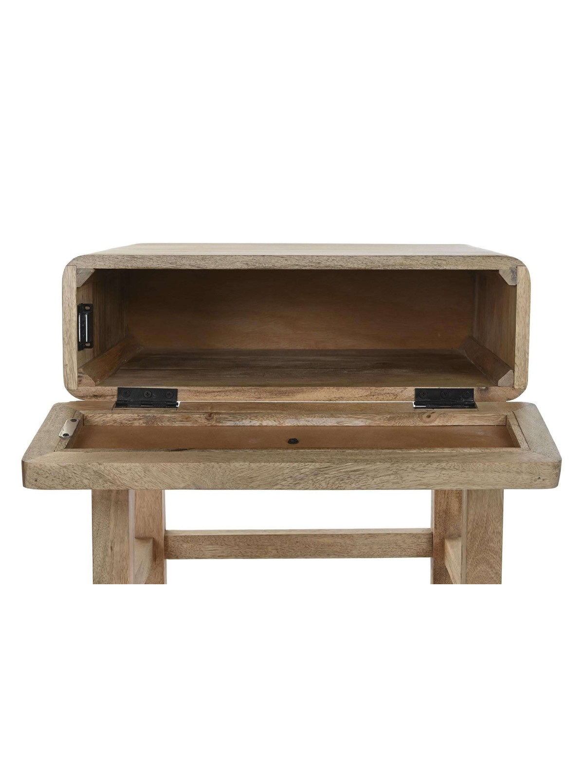 Table de chevet Almeida bois de manguier et cannage en rotin