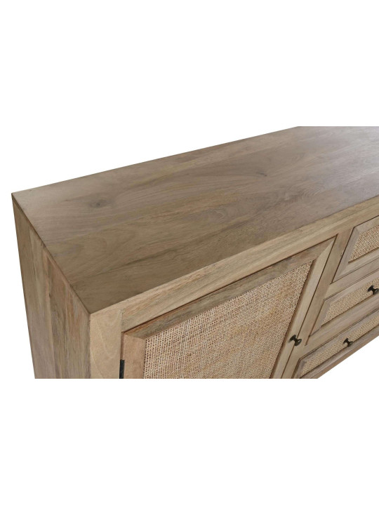 Buffet 3 tiroirs Almeida bois de manguier et cannage en rotin Buffet 3 tiroirs Almeida bois de manguier et cannage en rotin