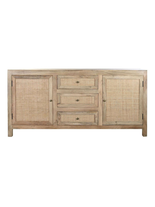 Buffet 3 tiroirs Almeida bois de manguier et cannage en rotin Buffet 3 tiroirs Almeida bois de manguier et cannage en rotin