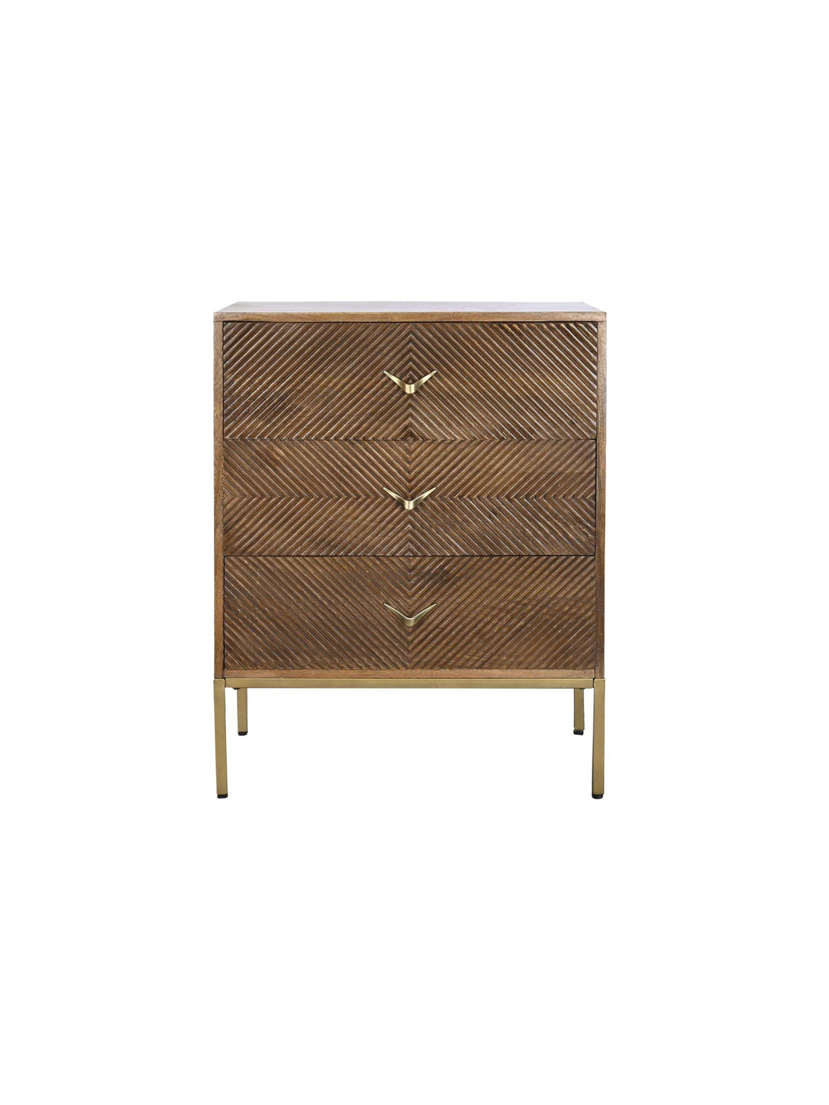Commode graphique en bois de manguier