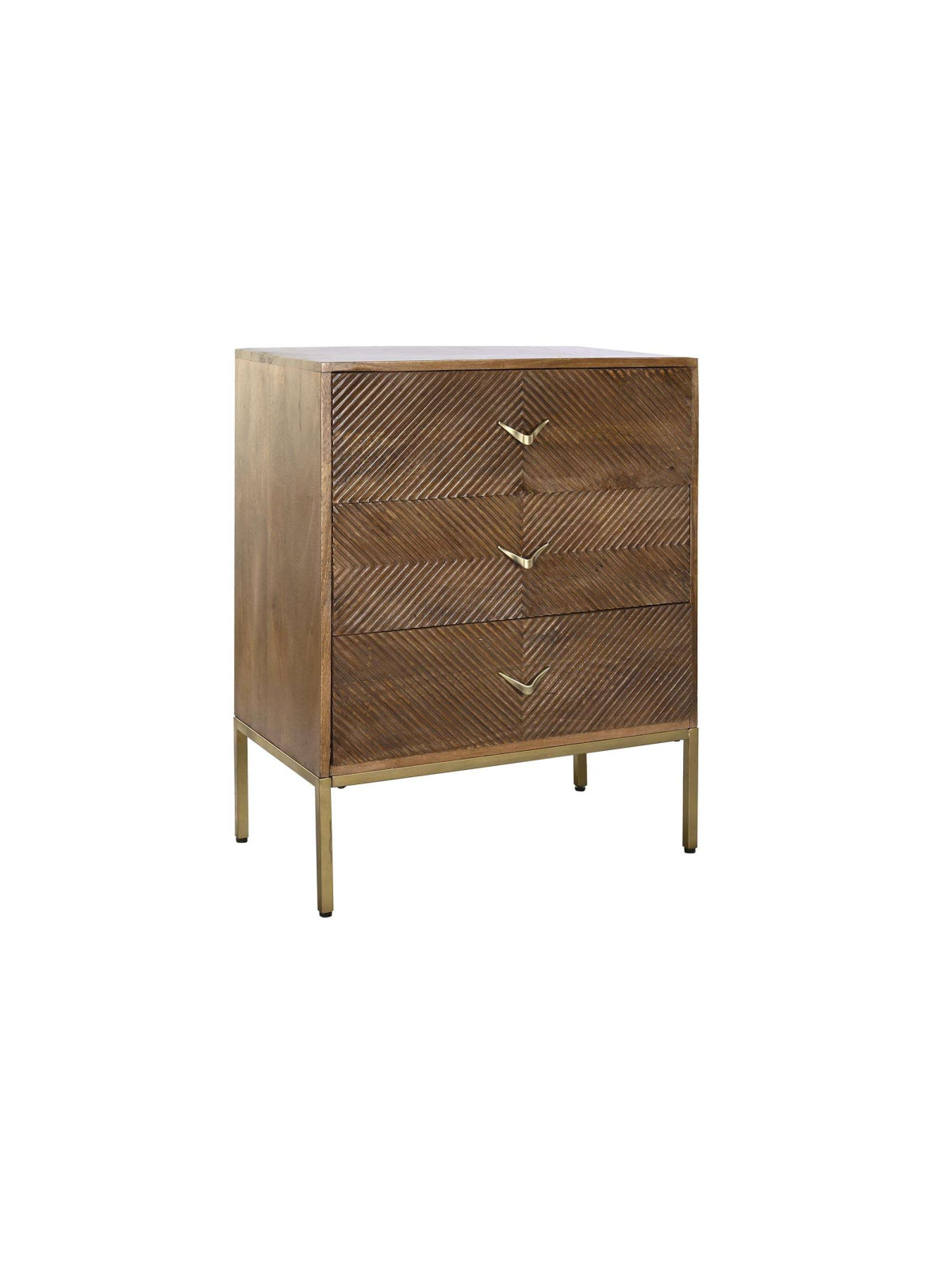Commode graphique en bois de manguier