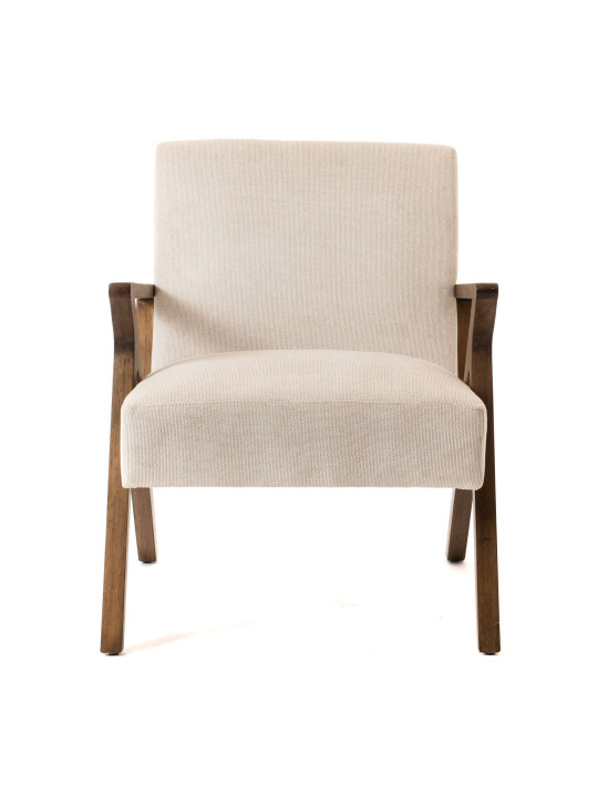 Fauteuil en tissu bouclé blanc Ari Fauteuil en tissu bouclé blanc Ari