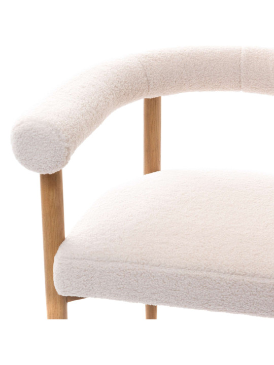 Chaise en tissu bouclé blanc Octavia