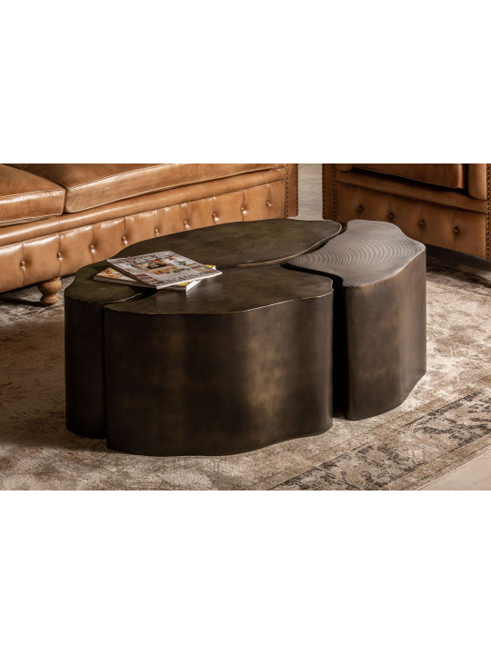 Table basse Tille laiton noir et doré Table basse Tille laiton noir et doré