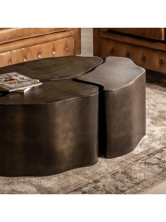 Table basse Tille laiton noir et doré Table basse Tille laiton noir et doré