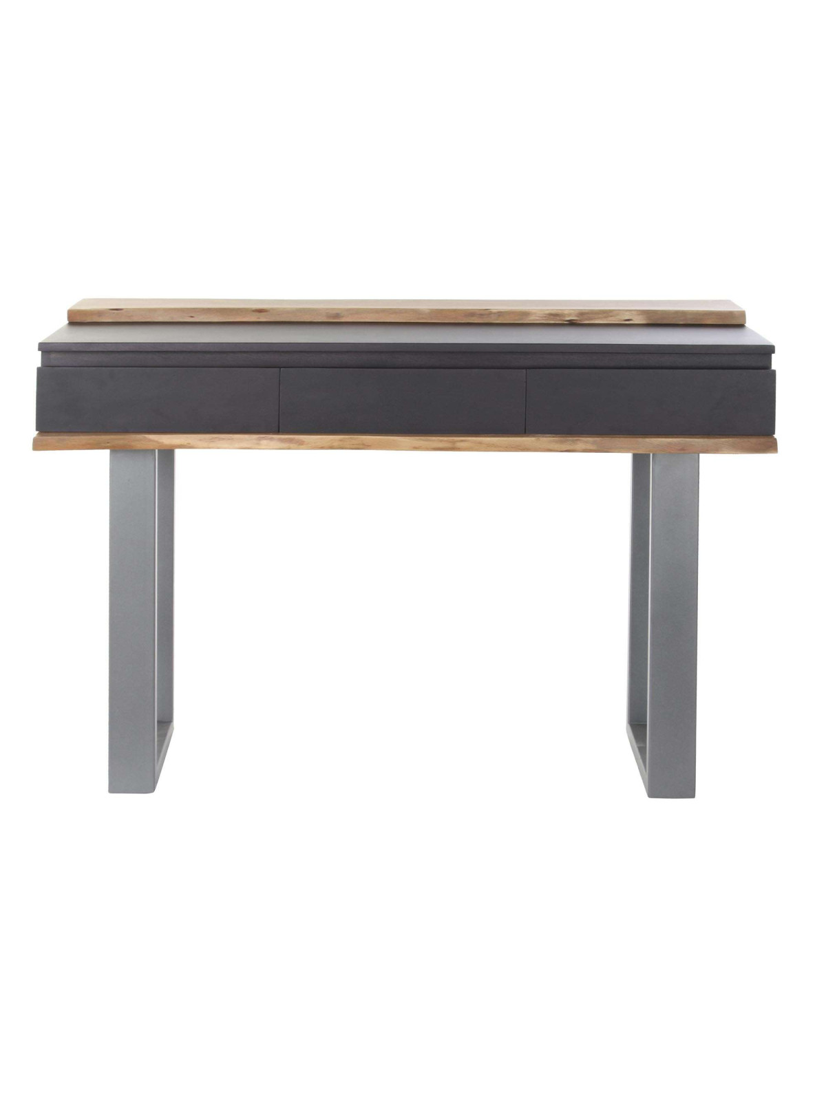 Console en bois de manguier noir et gris