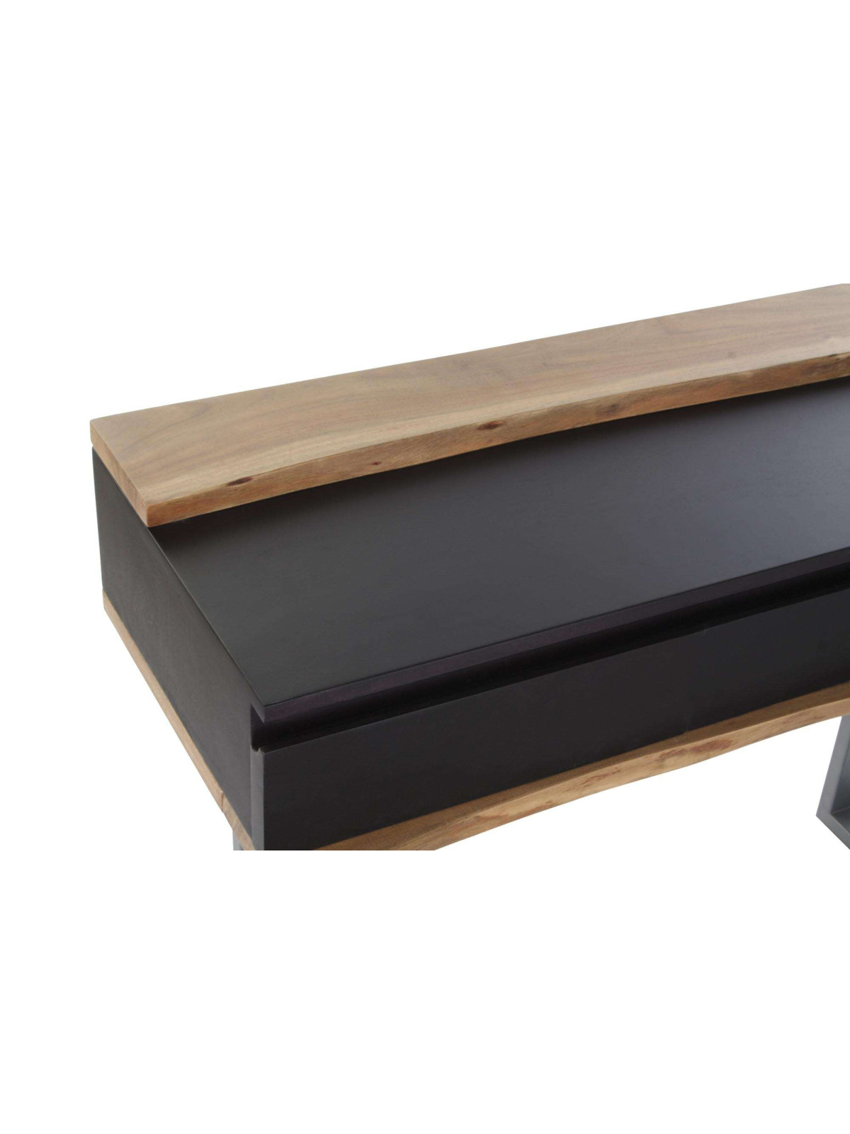 Console en bois de manguier noir et gris