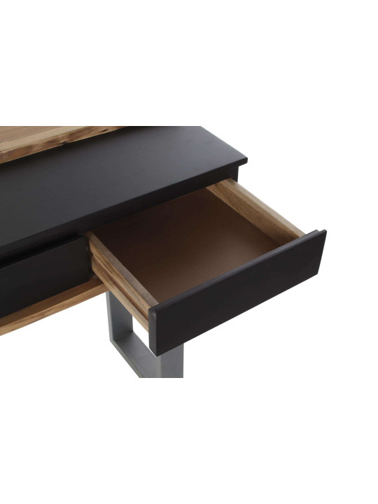 Console en bois de manguier noir et gris Console en bois de manguier noir et gris