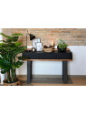 Console en bois de manguier noir et gris Console en bois de manguier noir et gris