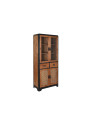 Vitrine nature marron foncé avec cannage