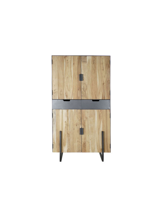 Armoire en bois d'acacia et métal noir Armoire en bois d'acacia et métal noir