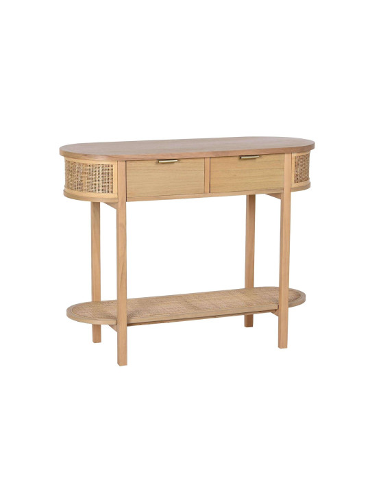 Console Aitana en bois de paulownia et rotin