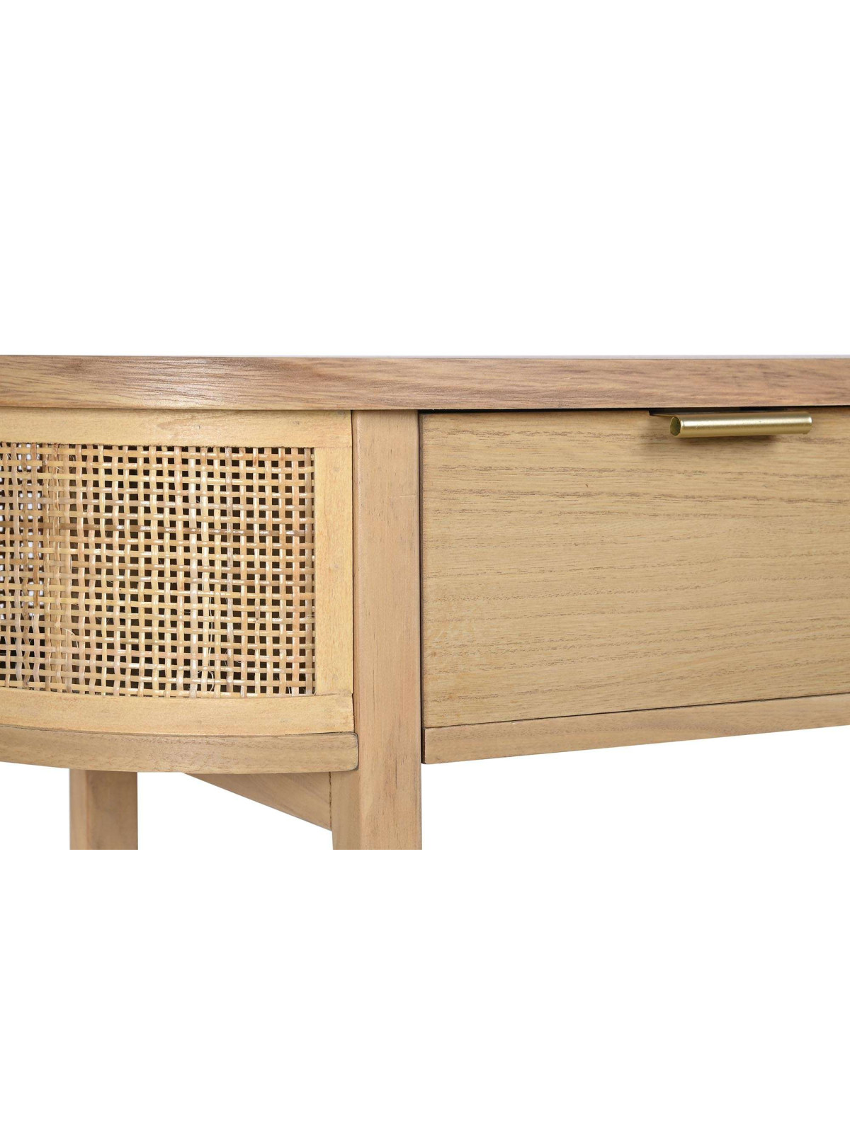 Console Aitana en bois de paulownia et rotin