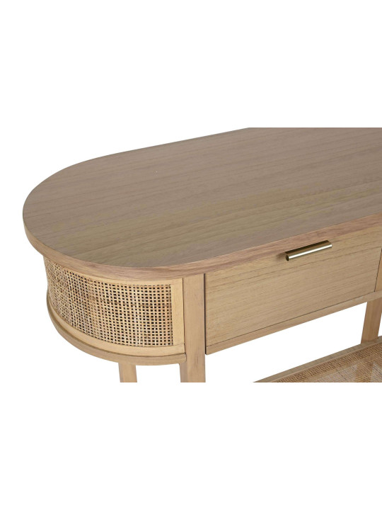 Console Aitana en bois de paulownia et rotin