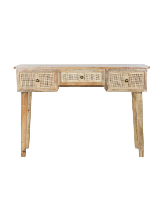 Console en bois de manguier et rotin