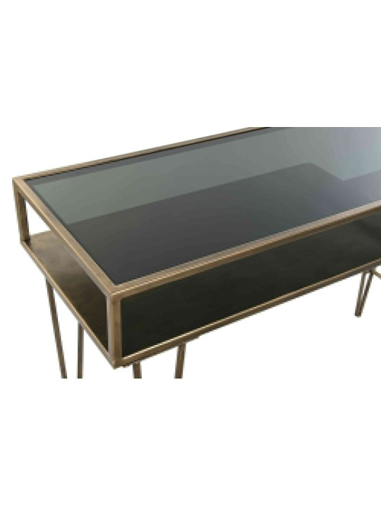 Console industrielle noire et dorée Console industrielle noire et dorée