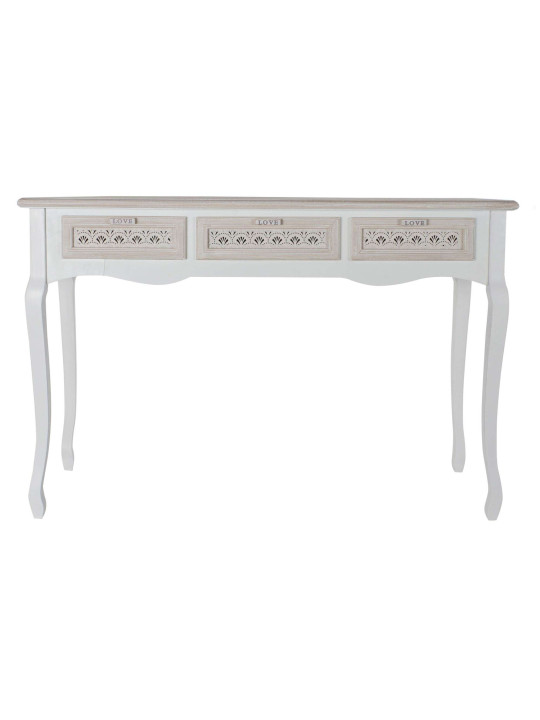 Console romantique en bois blanc Console romantique en bois blanc