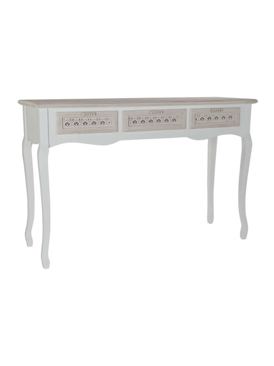 Console romantique en bois blanc Console romantique en bois blanc