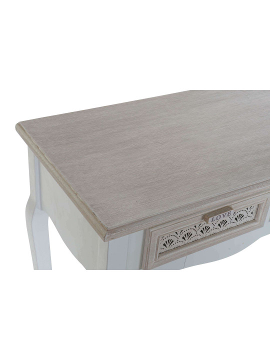 Console romantique en bois blanc Console romantique en bois blanc