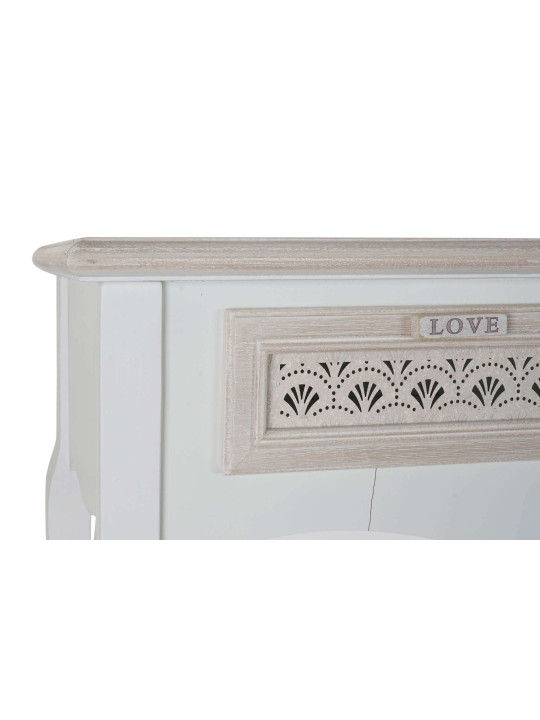 Console romantique en bois blanc Console romantique en bois blanc