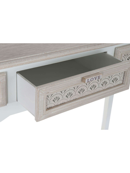 Console romantique en bois blanc Console romantique en bois blanc