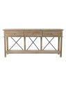 Bureau en bois patiné et métal noir Bureau en bois patiné et métal noir