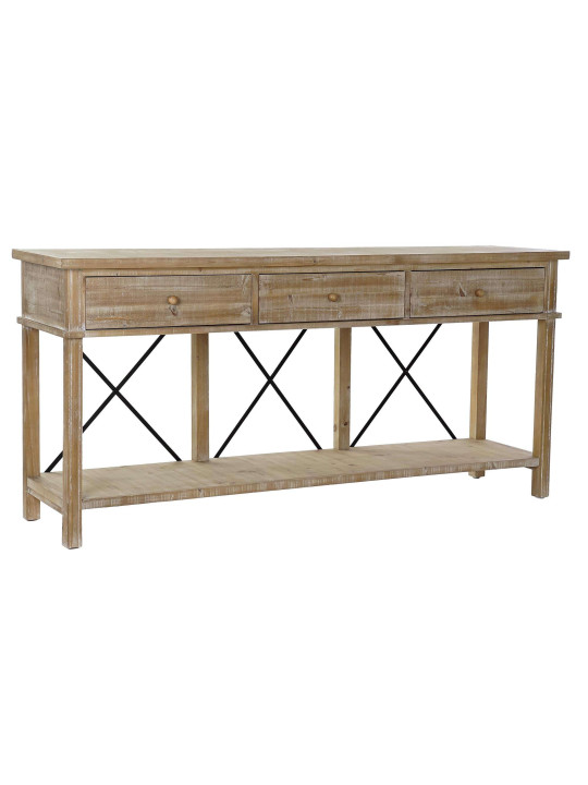 Bureau en bois patiné et métal noir Bureau en bois patiné et métal noir