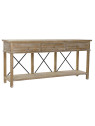 Bureau en bois patiné et métal noir Bureau en bois patiné et métal noir