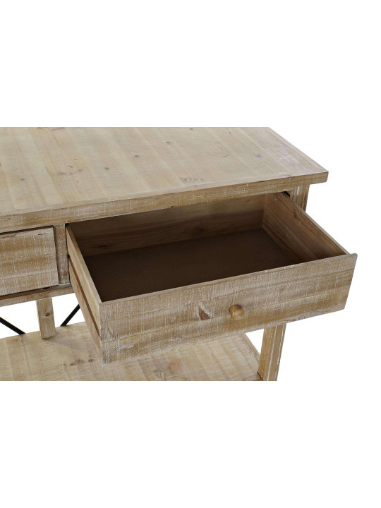 Bureau en bois patiné et métal noir Bureau en bois patiné et métal noir