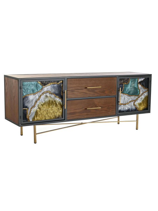 Meuble tv effet marbré en bois et verre Meuble tv effet marbré en bois et verre