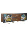 Meuble tv effet marbré en bois et verre Meuble tv effet marbré en bois et verre