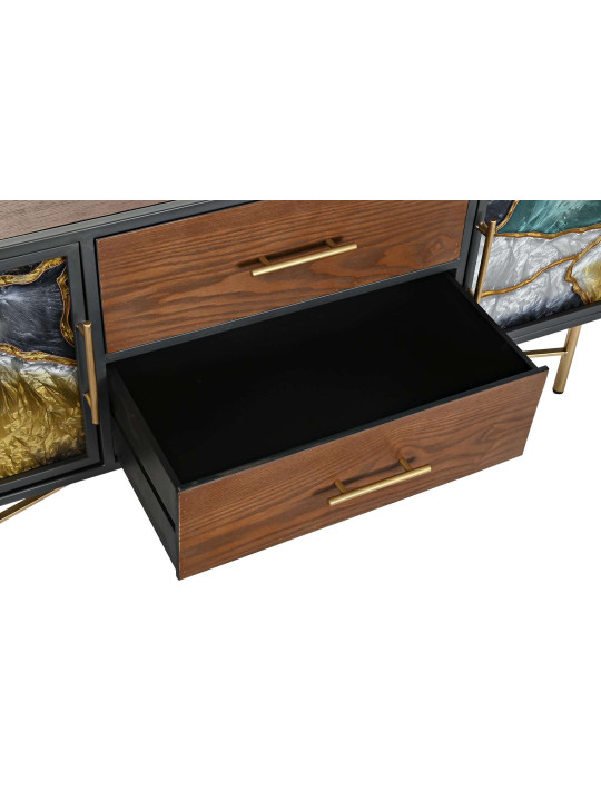 Meuble tv effet marbré en bois et verre Meuble tv effet marbré en bois et verre