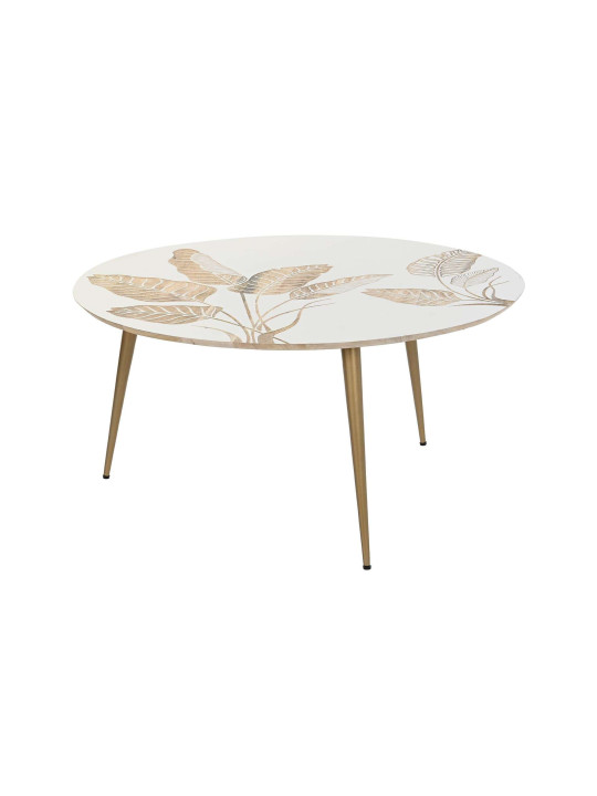 Table basse Perelada feuille blanche