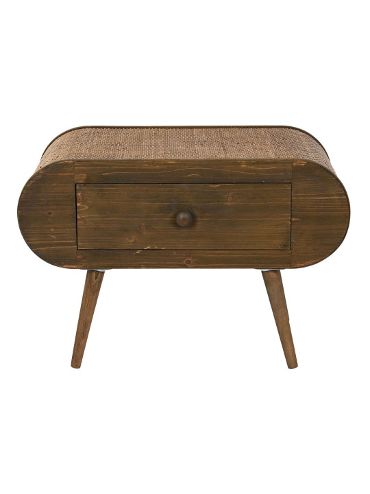 Table de chevet en bois et cannage en rotin Table de chevet en bois et cannage en rotin