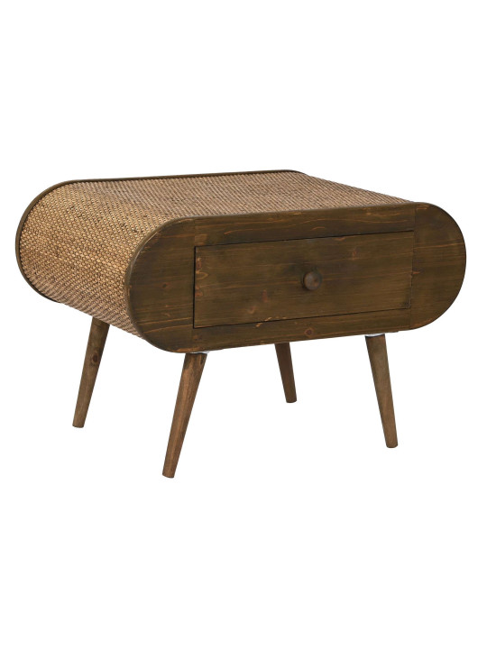 Table de chevet en bois et cannage en rotin Table de chevet en bois et cannage en rotin