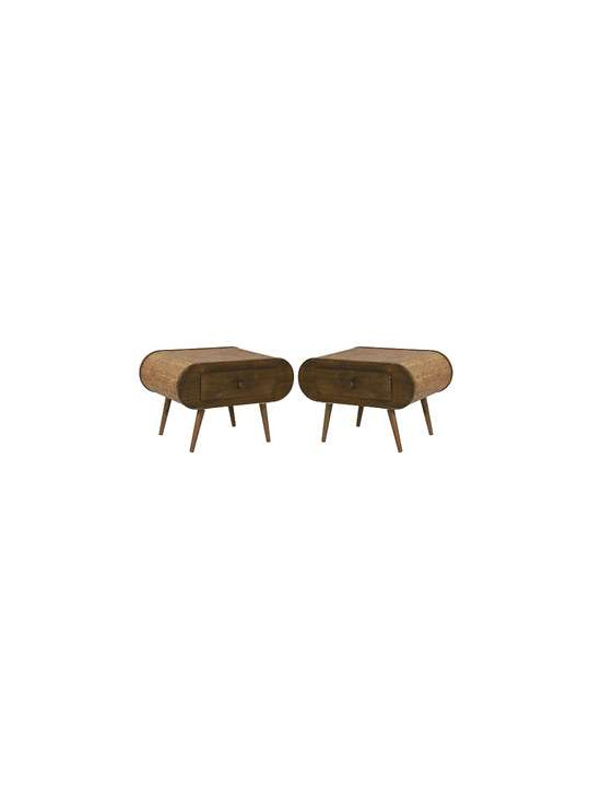 Table de chevet en bois et cannage en rotin Table de chevet en bois et cannage en rotin