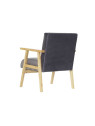 Fauteuil en bois et velours gris Fauteuil en bois et velours gris