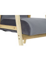 Fauteuil en bois et velours gris Fauteuil en bois et velours gris