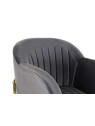 Fauteuil en métal doré et velours gris graphite Fauteuil en métal doré et velours gris graphite