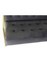Canapé en métal doré et velours gris graphite Canapé en métal doré et velours gris graphite
