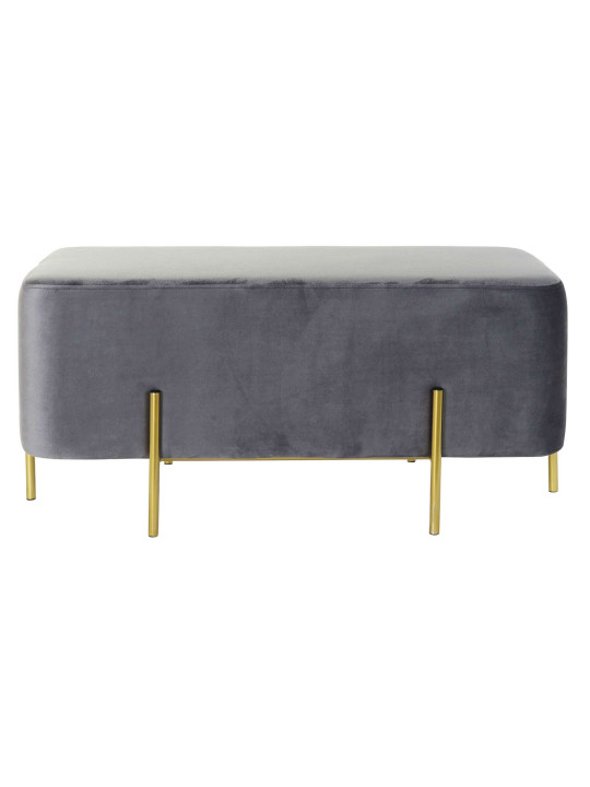 Banquette en métal doré et velours gris graphite Banquette en métal doré et velours gris graphite