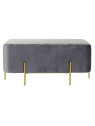 Banquette en métal doré et velours gris graphite Banquette en métal doré et velours gris graphite