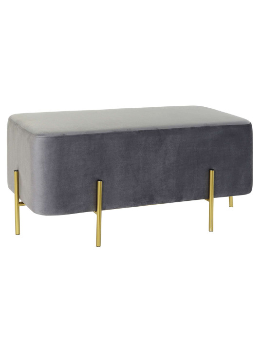 Banquette en métal doré et velours gris graphite Banquette en métal doré et velours gris graphite