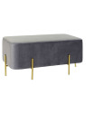 Banquette en métal doré et velours gris graphite Banquette en métal doré et velours gris graphite