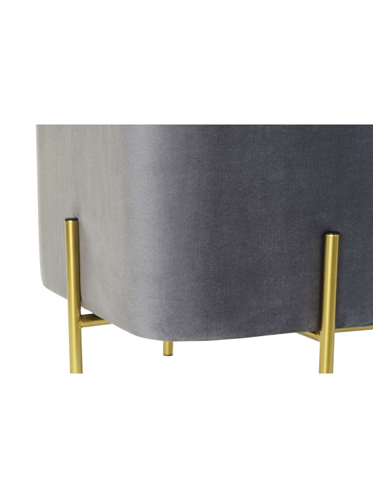 Banquette en métal doré et velours gris graphite Banquette en métal doré et velours gris graphite